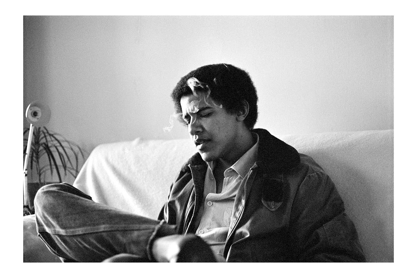 Iconic Candid Young Barack Obama Vintage Photo Black and White Print P