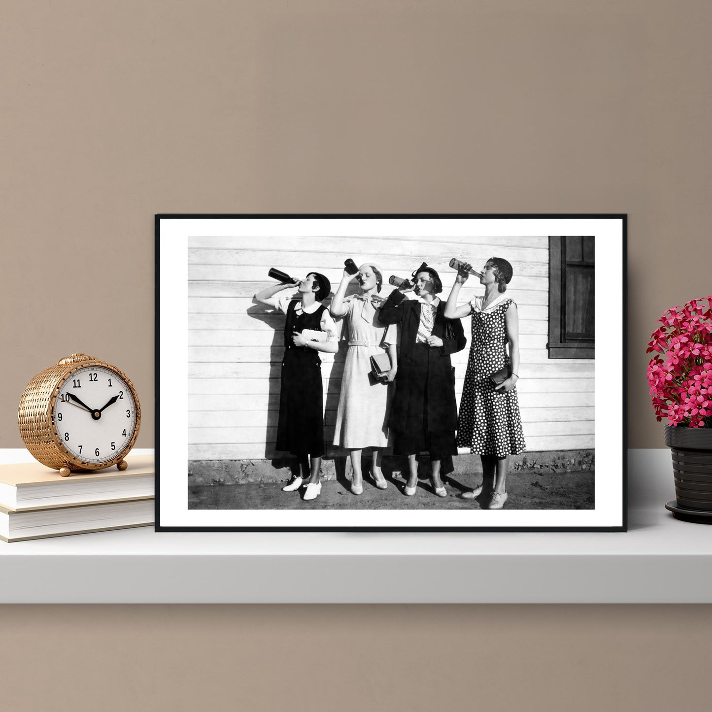 Beer Drinking Girls Prohibition Photo Flappers Bootleg Drink Beer Liquor Pub Bar Prints