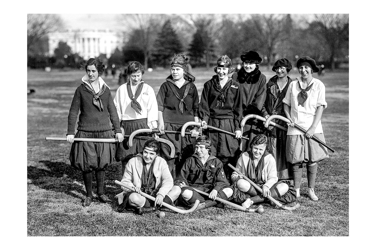 Washington D.C. 1922 - Vintage 1920s Women's Field Hockey Team Photo at White House Poster |