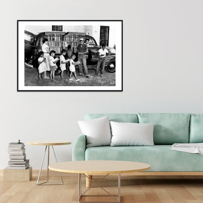 African American Children Photo Print, Black and White, Vintage Wall Art, North Carolina Photograph