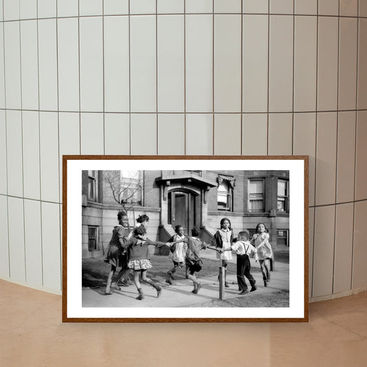 African American Girls Playing, Chicago, Illinois Photography Print