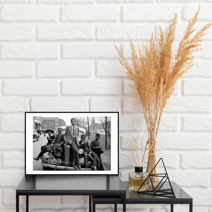 African American Photo, Five Boys on Car, Easter Morning, South Side Chicago, 1941, Black Art, Russell Lee Photographer