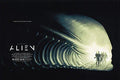 Sci-fi Alien movie poster featuring astronauts exploring a dark, futuristic tunnel with biomechanical design