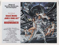 Original theatrical movie poster for Moonraker (1979) showing Roger Moore as James Bond in a spacesuit with Jaws and women in a space station fight.