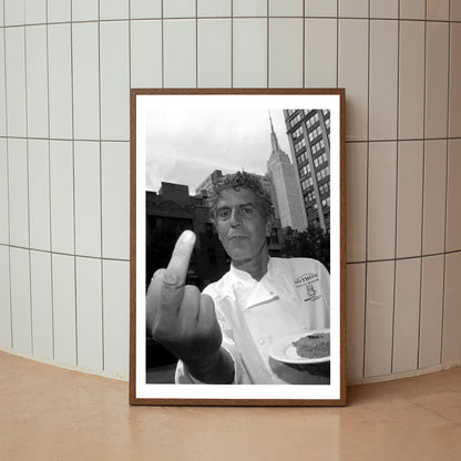 Anthony Bourdain Middle Finger Print