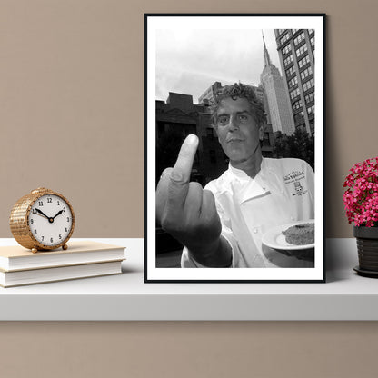 Anthony Bourdain Middle Finger Print