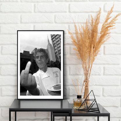 Anthony Bourdain Middle Finger Print