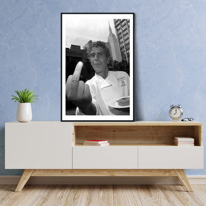 Anthony Bourdain Middle Finger Print