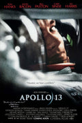 Original movie poster for Apollo 13, featuring an astronaut's face obscured by a helmet in shadow, with the quote "Houston, we have a problem."