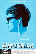 Blue-toned side profile of a young man wearing earbuds with city map background and film cast photos