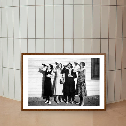 Beer Drinking Girls Prohibition Photo Flappers Bootleg Drink Beer Liquor Pub Bar Prints