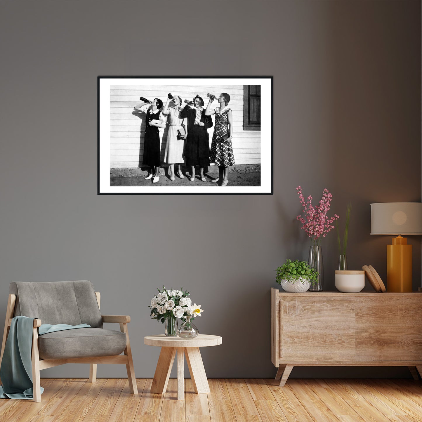 Beer Drinking Girls Prohibition Photo Flappers Bootleg Drink Beer Liquor Pub Bar Prints