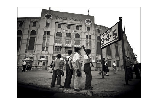 Vintage Yankee Stadium Photo: Kids with Bats Outside The Bronx Gates