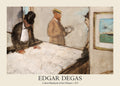 Oil painting by Edgar Degas showing two men, one in a top hat, inspecting raw cotton in a New Orleans office, 1873.