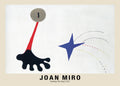 Surrealist painting "The Star" by Joan Miró (1927), featuring a blue star, a black biomorphic shape, and red and grey abstract elements on a white canvas.