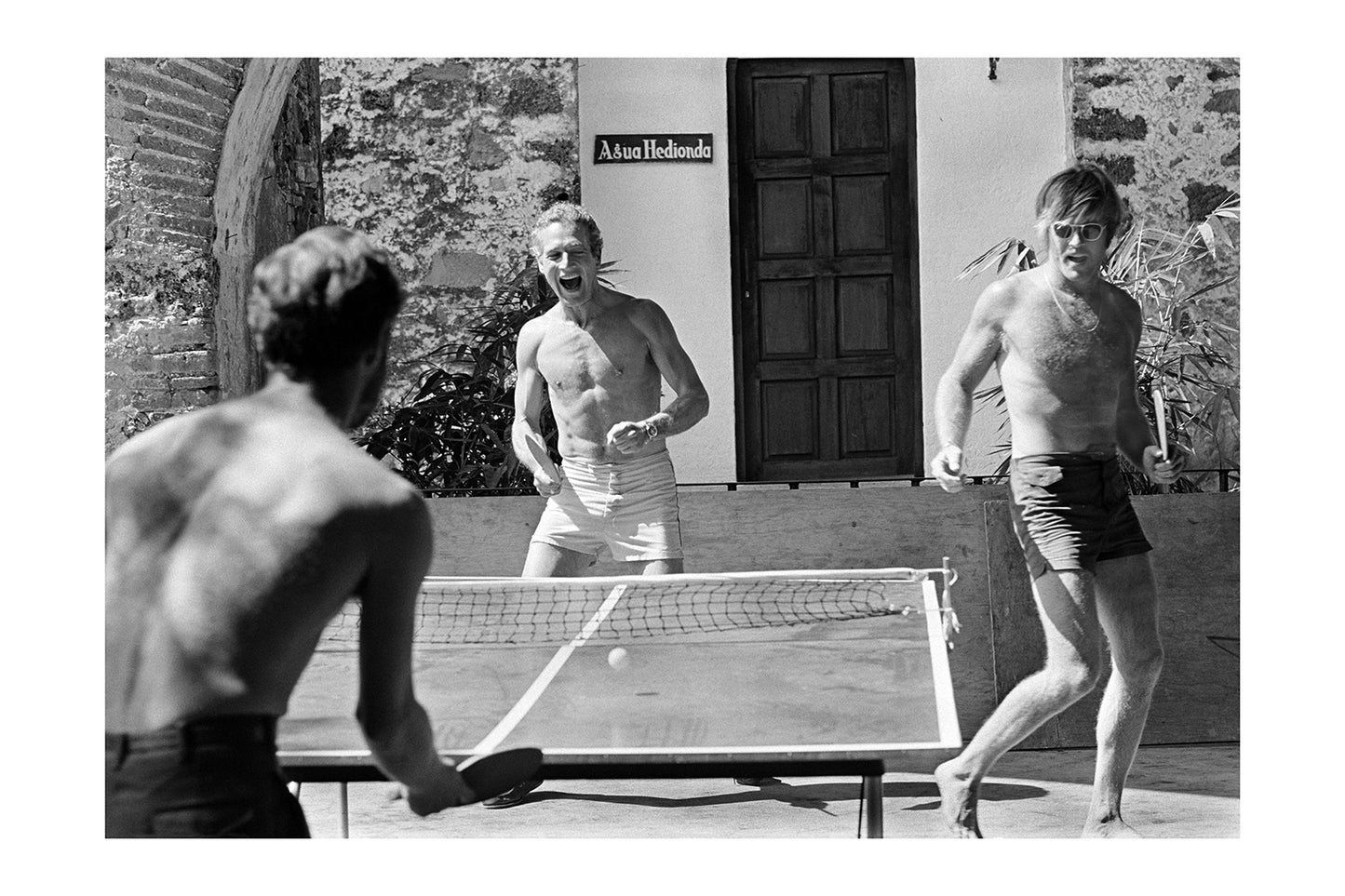 Iconic Paul Newman & Robert Redford Playing Table Tennis Poster Poster
