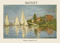 Oil painting by Claude Monet, "Regattas at Argenteuil," capturing bright sailboats reflected on the water near the Argenteuil shore in 1872.