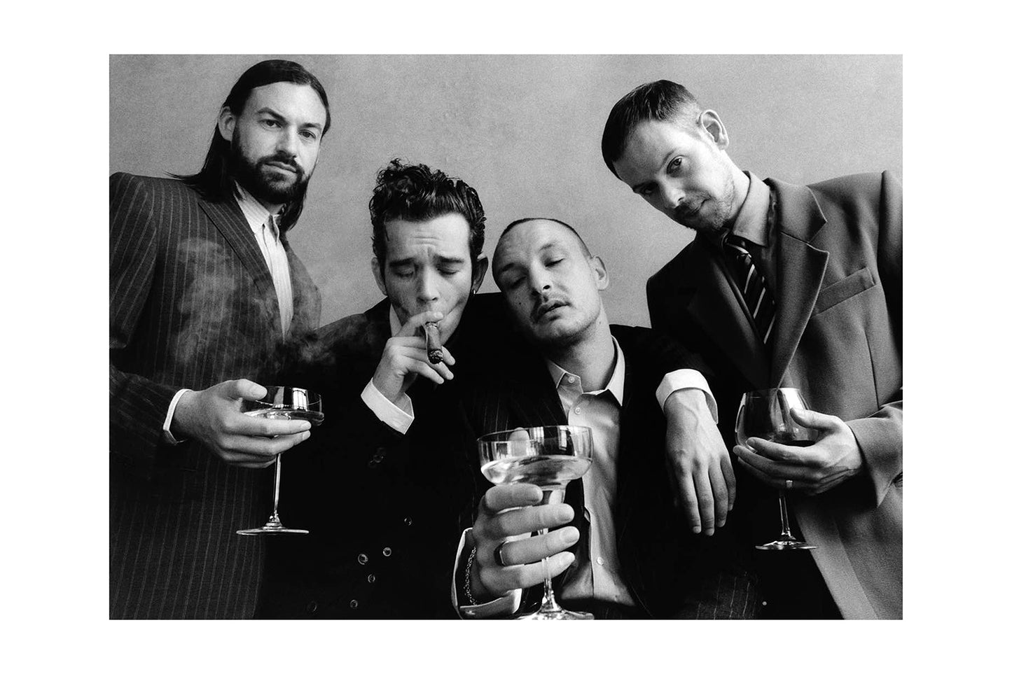 Matty Healy - The 1975 Band Poster | Iconic Black and White Group Portrait Poster |