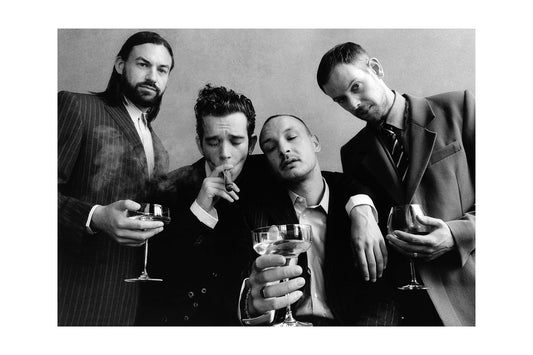 Matty Healy - The 1975 Band Poster | Iconic Black and White Group Portrait Poster |