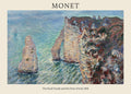 Claude Monet's 1886 Impressionist painting showing the iconic chalk sea stacks, The Rock Needle and the Porte d'Aval, at Étretat.