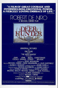Original theatrical one-sheet poster for The Deer Hunter (1978), featuring the iconic stag antlers graphic and primary cast list including Robert De Niro.