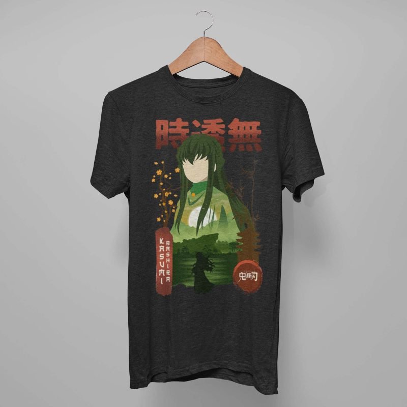 Kasumi black Demon Slayer Anime T-Shirts