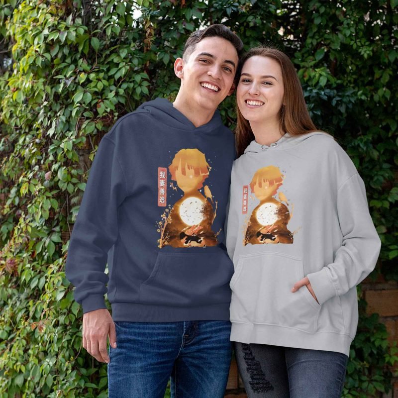 Zenitsu Agatsuma Moon couple Demon Slayer Anime Hoodies