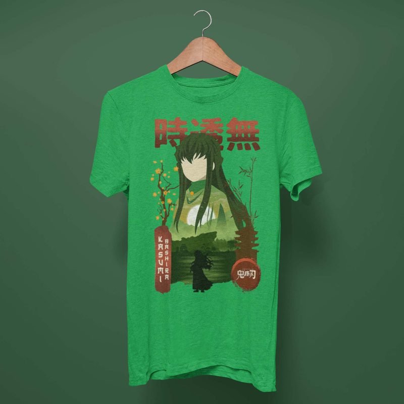 Kasumi Irish Green Demon Slayer Anime T-Shirts
