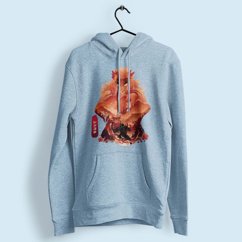 Kyojuro Rengoku light blue Demon Slayer Anime Hoodies