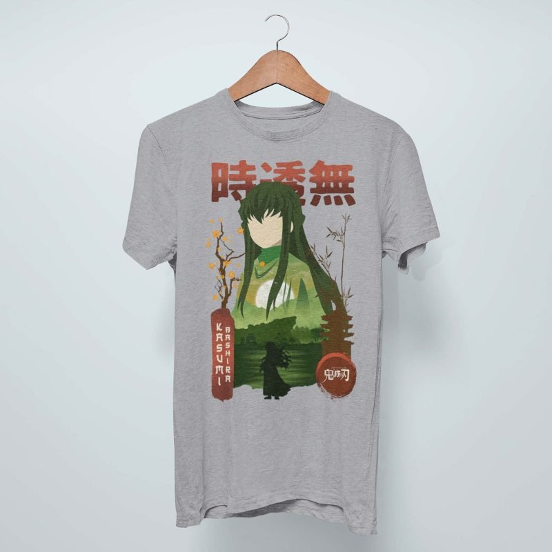 Kasumi Sport Grey Demon Slayer Anime T-Shirts