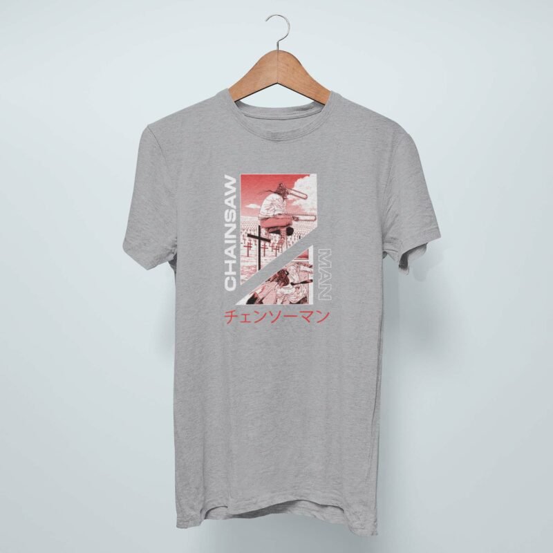 Chainsaw Man Transformation Classicsports grey t-shirt