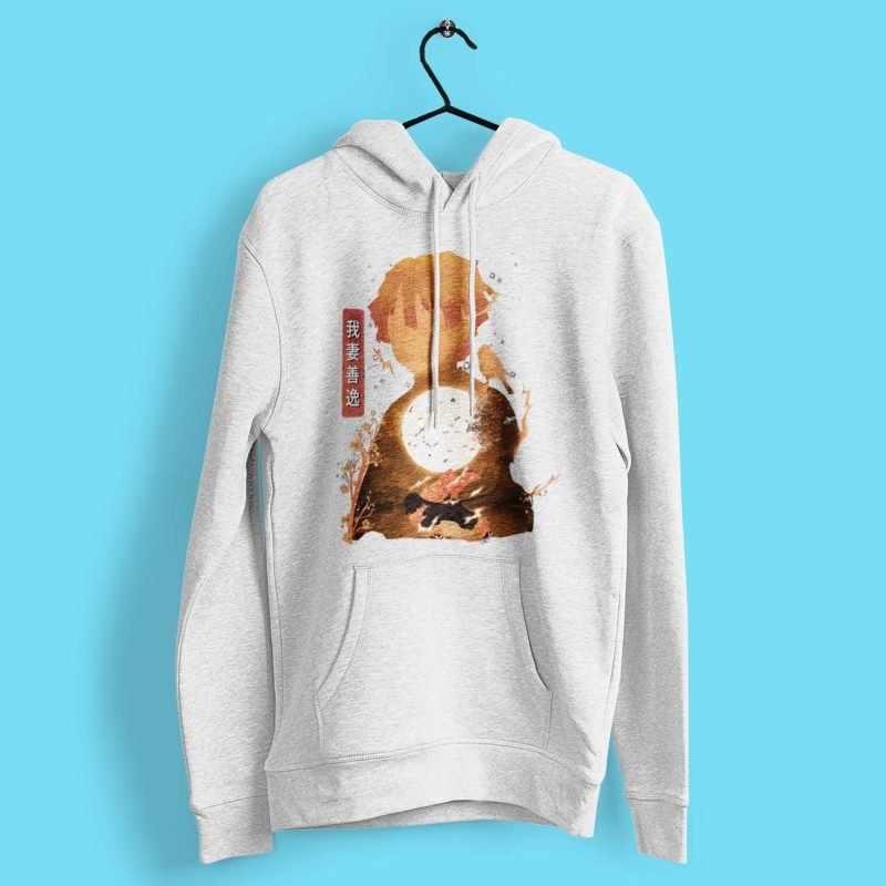 Zenitsu Agatsuma Moon white Demon Slayer Anime Hoodies