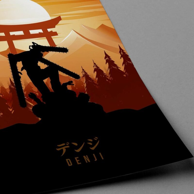Denji Chainsaw Man Anime Closeup Poster