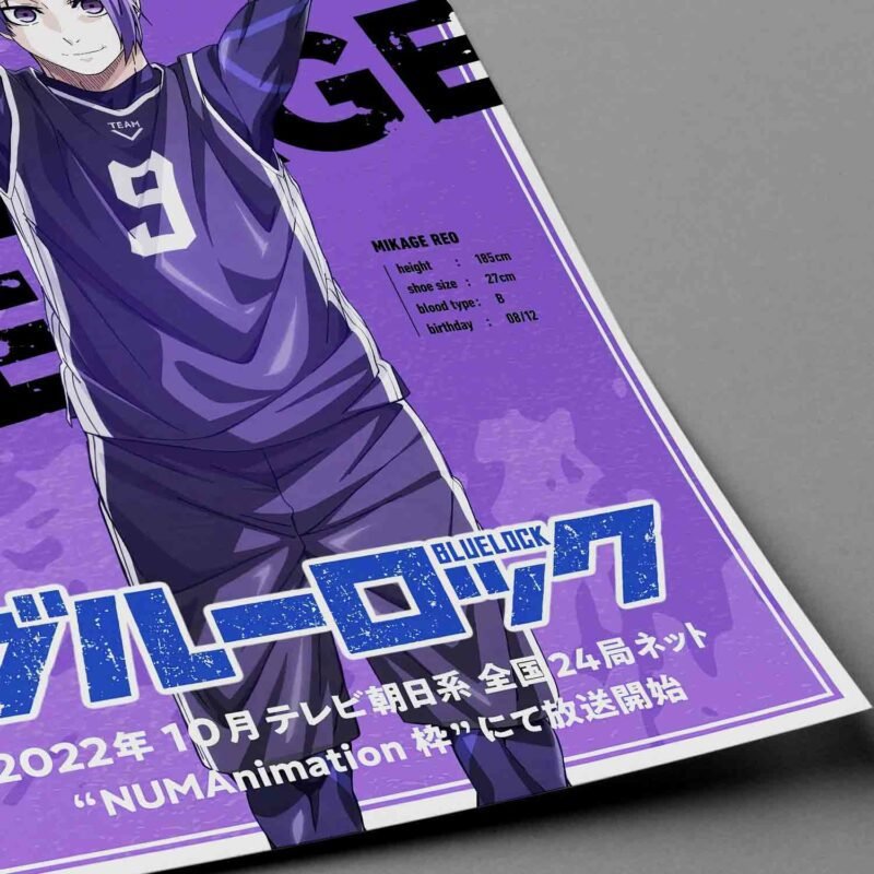 Mikage Reo Blue Lock Anime closeup Poster