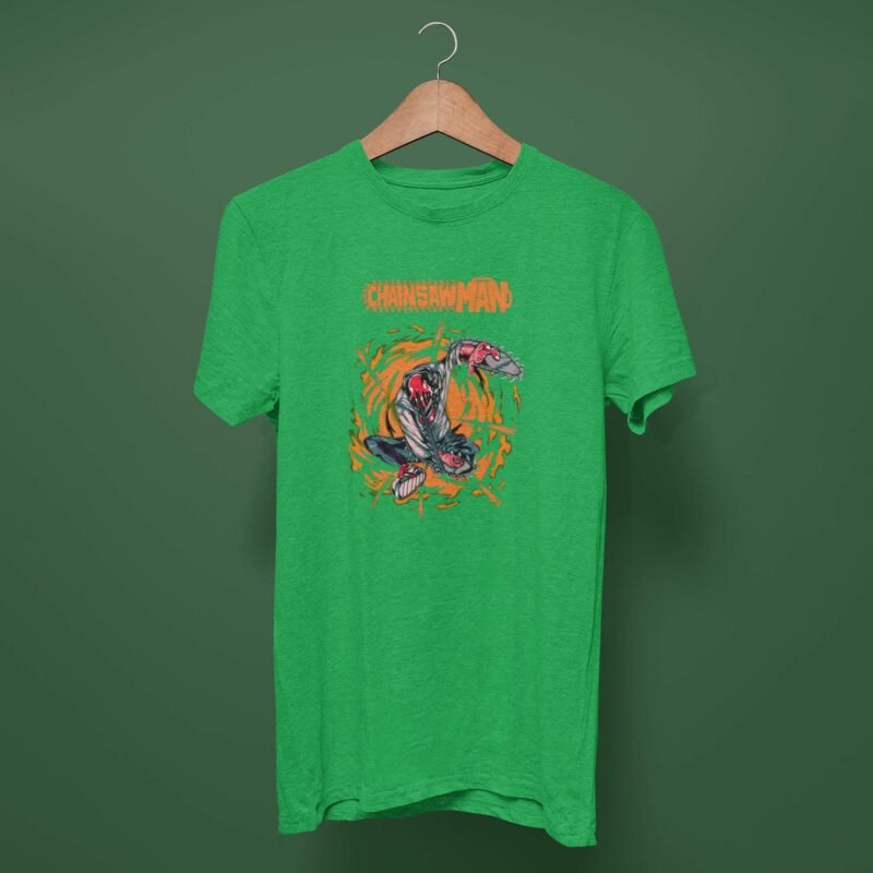 Denji Warrior Chainsaw Man Anime Irish green T-Shirt