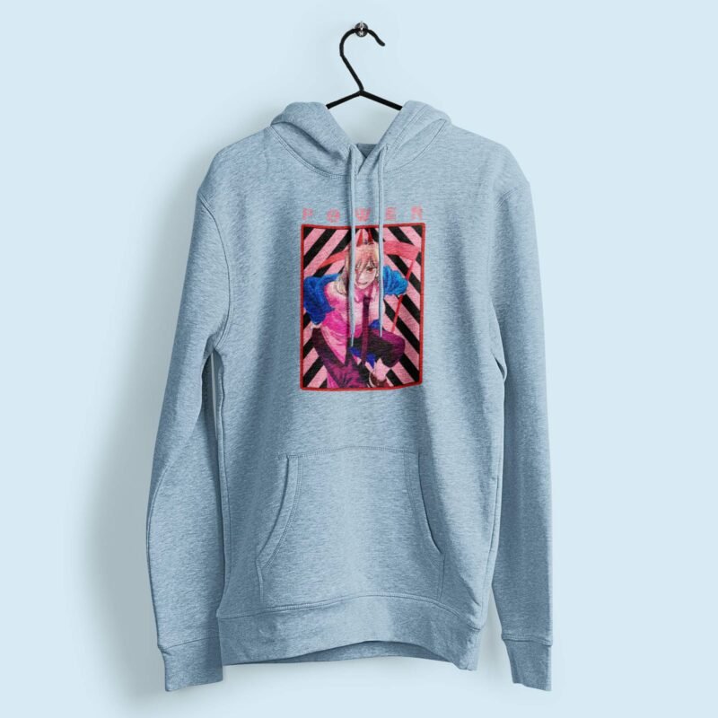 Power devil Chainsaw Man Anime light blue Hoodie