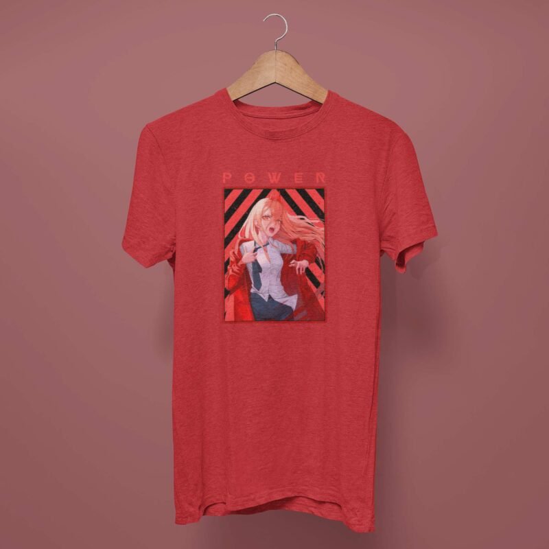 Power Chainsaw Man Anime Red T-Shirt