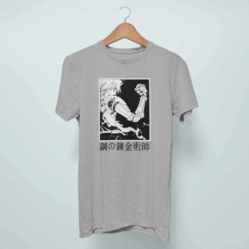 Edward Elric Fullmetal Alchemist Anime Sports Grey T-Shirt