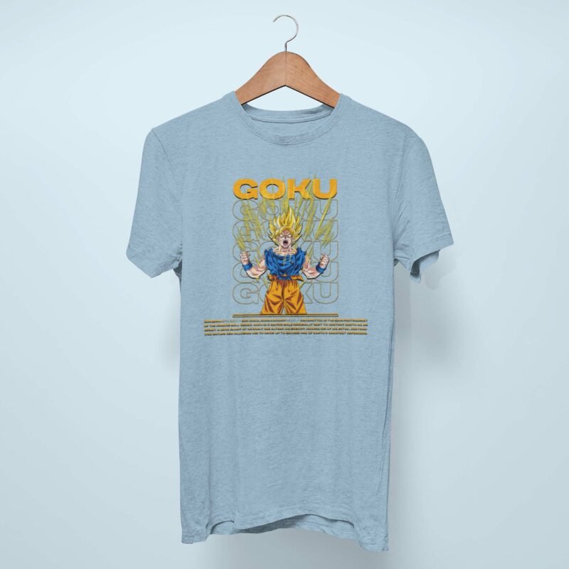 Super Goku Dragon Ball z light blue T-Shirt