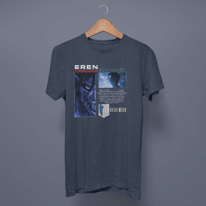 Eren Yeager Attack on Titan navy T-Shirt