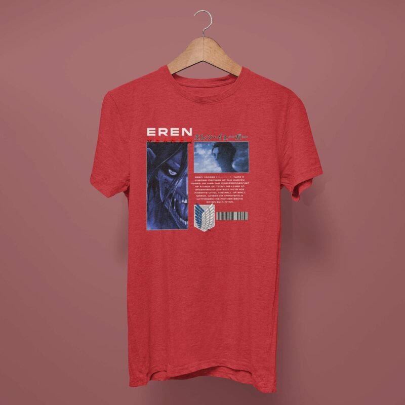 Eren Yeager Attack on Titan red T-Shirt