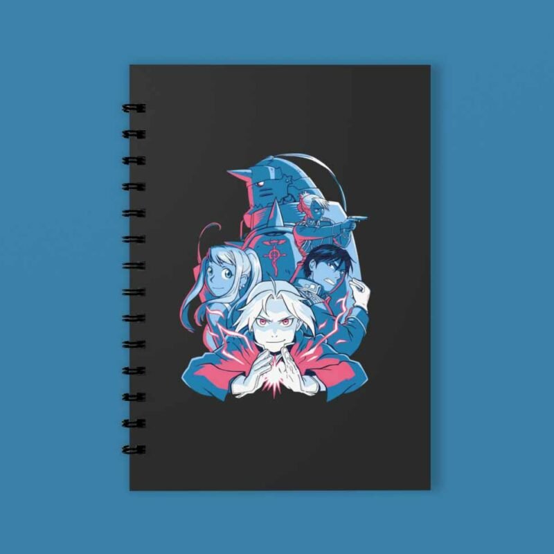 Team Fullmetal Alchemist Closeup Spiral Notebook