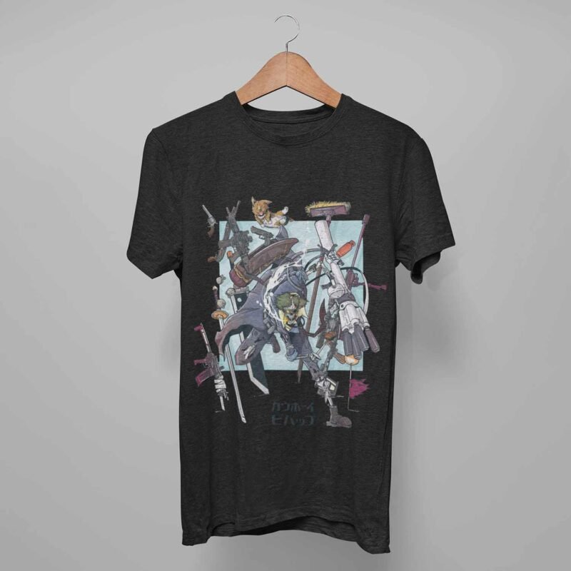 Team Cowboy Bebop Anime Black T-Shirt