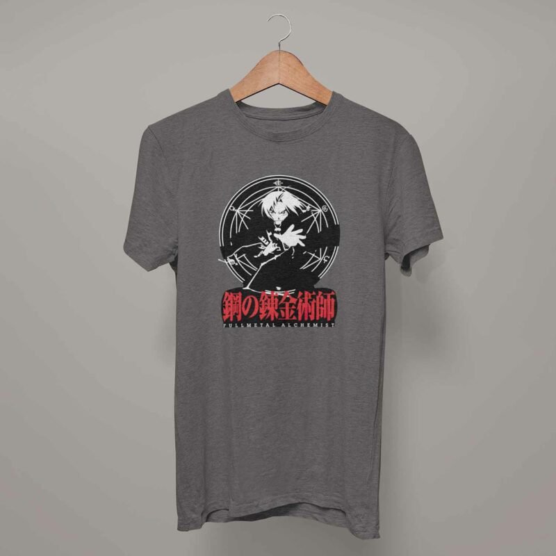 Edward Elric FMA Anime Charcaol T-Shirt