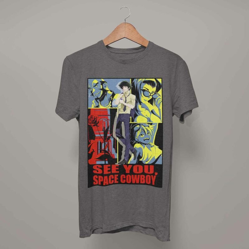 See You Space Cowboy Bebop Anime Charcaol T-Shirt