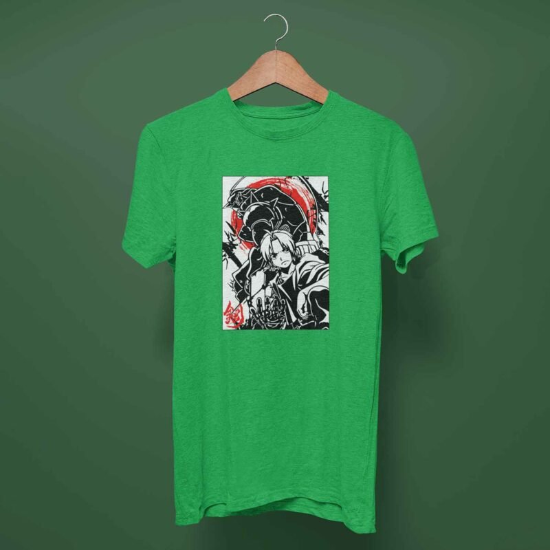 Elric Brothers Fullmetal Alchemist Anime Irish Green T-Shirt