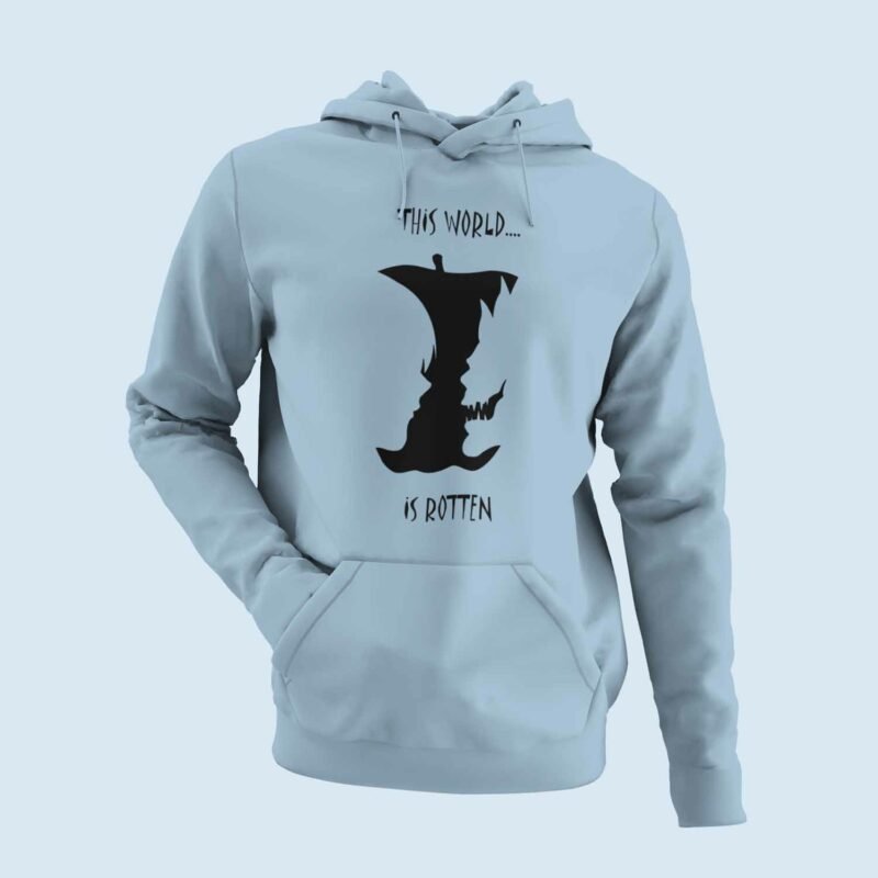 This World Is Rotten Death Note Anime Light Blue Hoodie