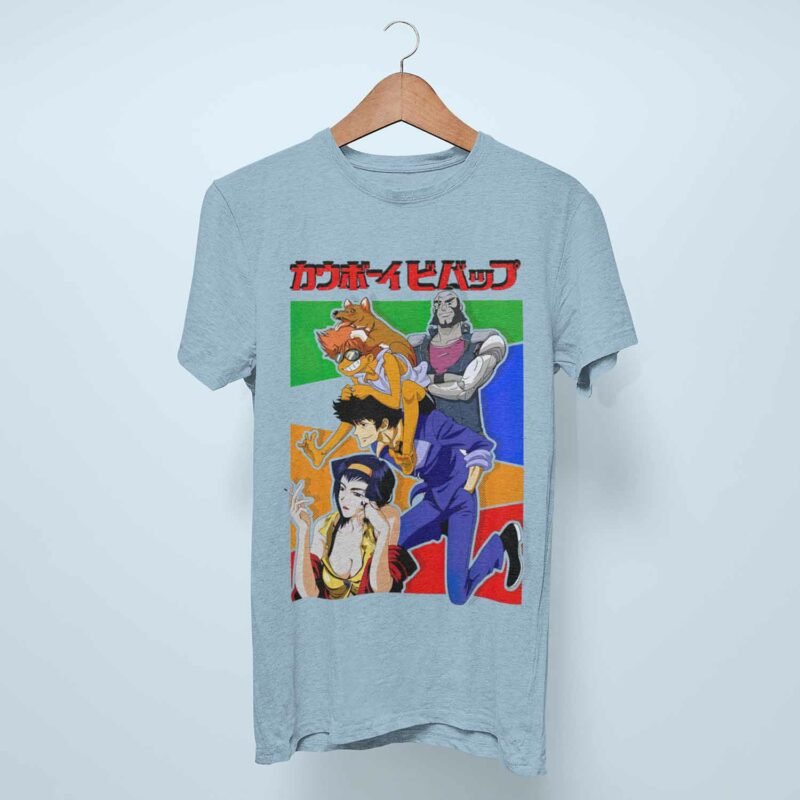 Vintage Cowboy Bebop Anime Light blue T-Shirt