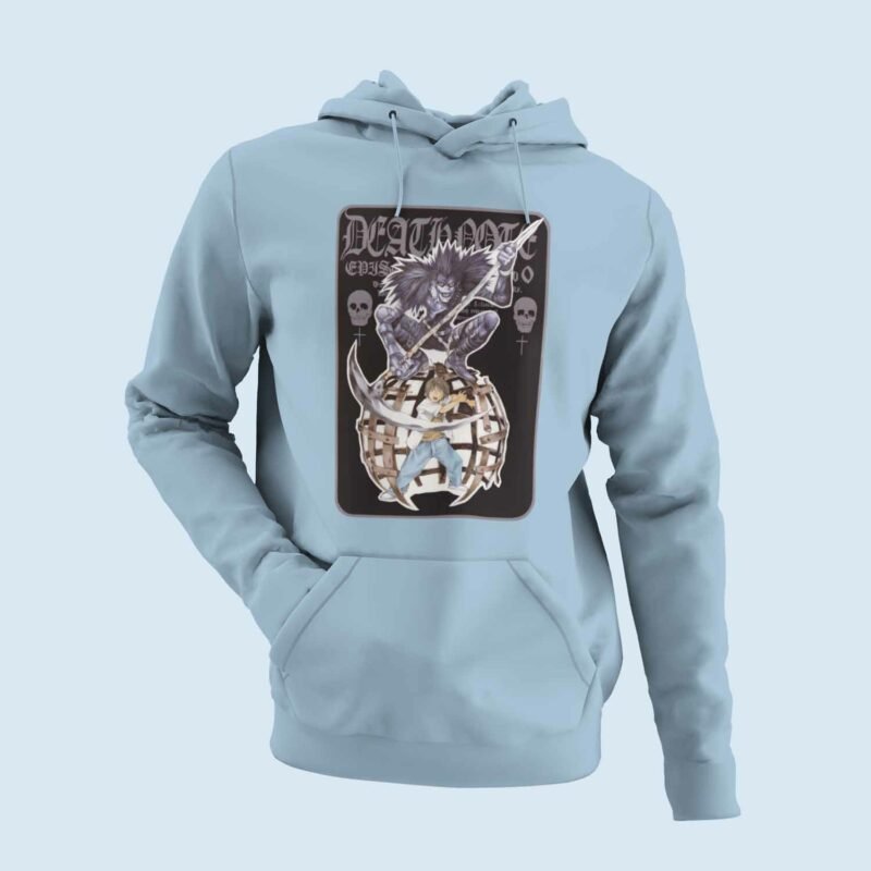 L and Ryuk Death Note Anime lighit blue hoodie