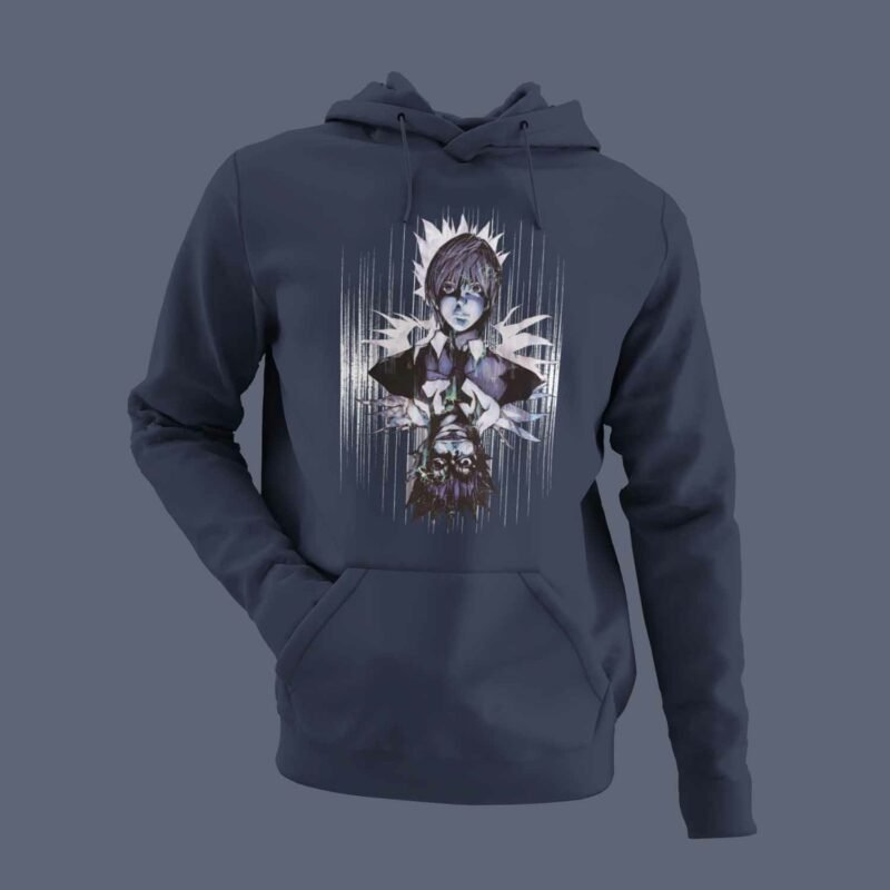 L and Light Yagami Death Note Anime Navy Hoodie